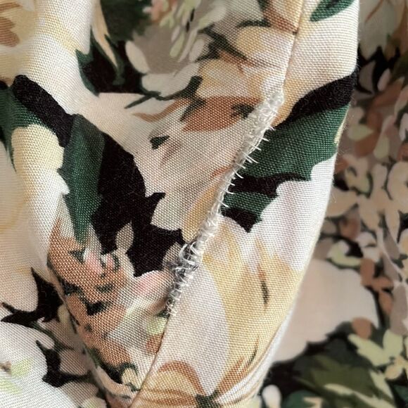Vtg 80s/90s Krazy Kay white & green floral rayon shirt - Picture 7 of 10